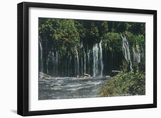 View of Mossbrae Falls - Shasta Springs, CA-Lantern Press-Framed Art Print