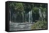 View of Mossbrae Falls - Shasta Springs, CA-Lantern Press-Framed Stretched Canvas