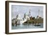 View of Mosul, Iraq, from the Tigris River, 1800s-null-Framed Giclee Print