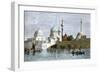 View of Mosul, Iraq, from the Tigris River, 1800s-null-Framed Giclee Print