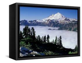 View of Mount Baker from Artist's Point, Snoqualmie National Forest, Washington, USA-William Sutton-Framed Stretched Canvas