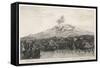 View of Mount Etna in Sicily Now Called Gibello with the Range of Black Rocks Along the Sea Coast-Wooding Wooding-Framed Stretched Canvas