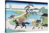 View of Mount Fuji from Horseback-Katsushika Hokusai-Stretched Canvas