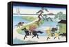 View of Mount Fuji from Horseback-Katsushika Hokusai-Framed Stretched Canvas