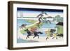 View of Mount Fuji from Horseback-Katsushika Hokusai-Framed Premium Giclee Print