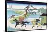 View of Mount Fuji from Horseback-Katsushika Hokusai-Framed Stretched Canvas