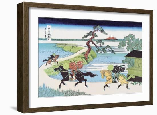 View of Mount Fuji from Horseback-Katsushika Hokusai-Framed Art Print