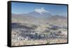 View of Mount Illamani and La Paz, Bolivia, South America-Ian Trower-Framed Stretched Canvas