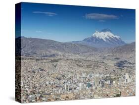 View of Mount Illamani and La Paz, Bolivia-Ian Trower-Stretched Canvas
