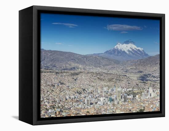 View of Mount Illamani and La Paz, Bolivia-Ian Trower-Framed Stretched Canvas