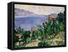 View of Mount Mareseilleveyre and the Isle of Maire, circa 1882-85-Paul C?zanne-Framed Stretched Canvas