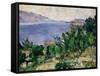 View of Mount Mareseilleveyre and the Isle of Maire, circa 1882-85-Paul C?zanne-Framed Stretched Canvas