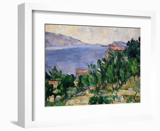 View of Mount Mareseilleveyre and the Isle of Maire, circa 1882-85-Paul C?zanne-Framed Premium Giclee Print