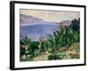 View of Mount Mareseilleveyre and the Isle of Maire, circa 1882-85-Paul C?zanne-Framed Giclee Print