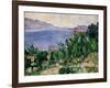 View of Mount Mareseilleveyre and the Isle of Maire, circa 1882-85-Paul C?zanne-Framed Giclee Print