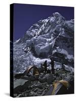 View of Mount Nuptse from Everest Base Camp, Nepal-Michael Brown-Stretched Canvas