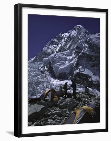 View of Mount Nuptse from Everest Base Camp, Nepal-Michael Brown-Framed Premium Photographic Print