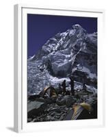 View of Mount Nuptse from Everest Base Camp, Nepal-Michael Brown-Framed Premium Photographic Print