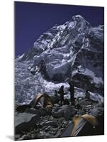 View of Mount Nuptse from Everest Base Camp, Nepal-Michael Brown-Mounted Premium Photographic Print