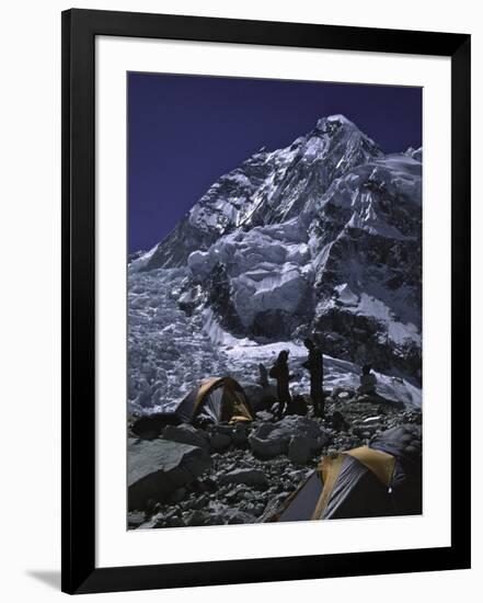 View of Mount Nuptse from Everest Base Camp, Nepal-Michael Brown-Framed Photographic Print