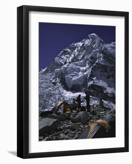 View of Mount Nuptse from Everest Base Camp, Nepal-Michael Brown-Framed Photographic Print