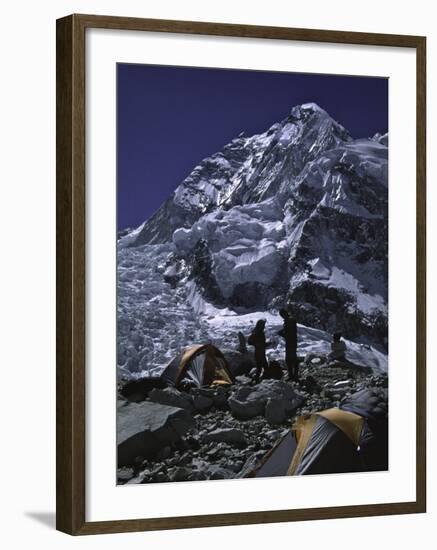 View of Mount Nuptse from Everest Base Camp, Nepal-Michael Brown-Framed Photographic Print
