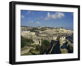 View of Mount of Olives, Jerusalem, Israel, Middle East-Simanor Eitan-Framed Photographic Print