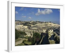 View of Mount of Olives, Jerusalem, Israel, Middle East-Simanor Eitan-Framed Photographic Print