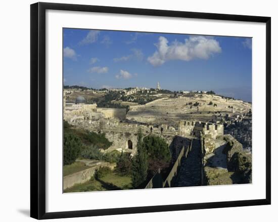 View of Mount of Olives, Jerusalem, Israel, Middle East-Simanor Eitan-Framed Photographic Print