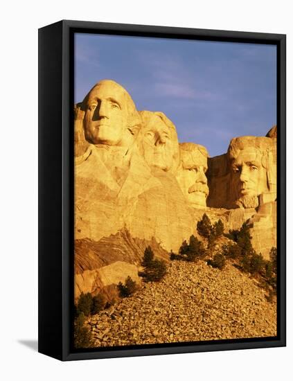 View of Mount Rushmore National Memorial, Keystone, South Dakota, USA-Walter Bibikow-Framed Stretched Canvas