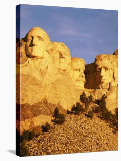 View of Mount Rushmore National Memorial, Keystone, South Dakota, USA-Walter Bibikow-Stretched Canvas