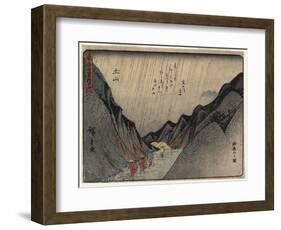 View of Mount Suzuka in Tsuchiyama, 1837-1844-Utagawa Hiroshige-Framed Giclee Print