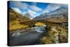 View of mountains and Cattle Bridge in winter-Frank Fell-Stretched Canvas