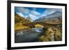 View of mountains and Cattle Bridge in winter-Frank Fell-Framed Premium Photographic Print