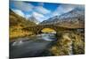 View of mountains and Cattle Bridge in winter-Frank Fell-Mounted Premium Photographic Print