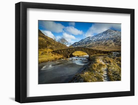 View of mountains and Cattle Bridge in winter-Frank Fell-Framed Premium Photographic Print