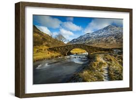 View of mountains and Cattle Bridge in winter-Frank Fell-Framed Photographic Print
