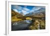 View of mountains and Cattle Bridge in winter-Frank Fell-Framed Photographic Print