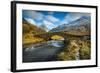 View of mountains and Cattle Bridge in winter-Frank Fell-Framed Photographic Print