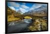 View of mountains and Cattle Bridge in winter-Frank Fell-Framed Photographic Print