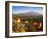 View of Mt Canigou from a Rustic Village, Pyrenees Orientales, Languedoc-Rousillon, France-David Hughes-Framed Photographic Print