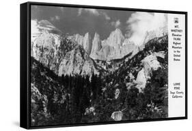 View of Mt. Whitney - Lone Pine, CA-Lantern Press-Framed Stretched Canvas