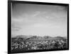 View Of Mts Desert Shrubs Highlighted Fgnd, Death Valley National Monument, California 1933-1942-Ansel Adams-Framed Art Print