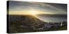 View of Muizenberg Beach at sunrise, Cape Town, Western Cape, South Africa, Africa-Ian Trower-Stretched Canvas