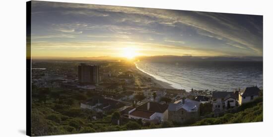 View of Muizenberg Beach at sunrise, Cape Town, Western Cape, South Africa, Africa-Ian Trower-Stretched Canvas