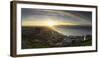 View of Muizenberg Beach at sunrise, Cape Town, Western Cape, South Africa, Africa-Ian Trower-Framed Photographic Print