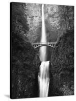 View of Multnomah Falls in Columbia Gorge, Oregon, USA-Walter Bibikow-Stretched Canvas