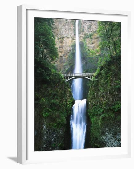 View of Multnomah Falls in Columbia Gorge, Oregon, USA-Walter Bibikow-Framed Premium Photographic Print