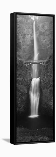 View of Multnomah Falls in Columbia Gorge, Oregon, USA-Walter Bibikow-Framed Stretched Canvas