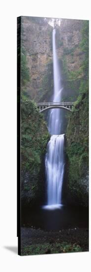 View of Multnomah Falls in Columbia Gorge, Oregon, USA-Walter Bibikow-Stretched Canvas